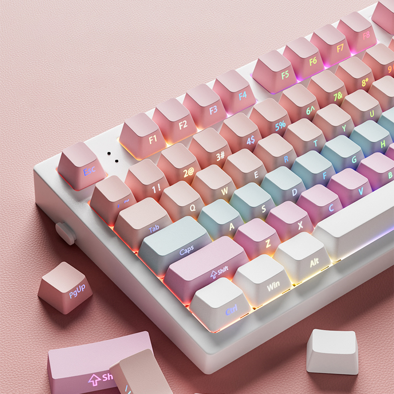 Gaming Keyboard Nearby - Babysbreath impressão lateral brilho através keycap