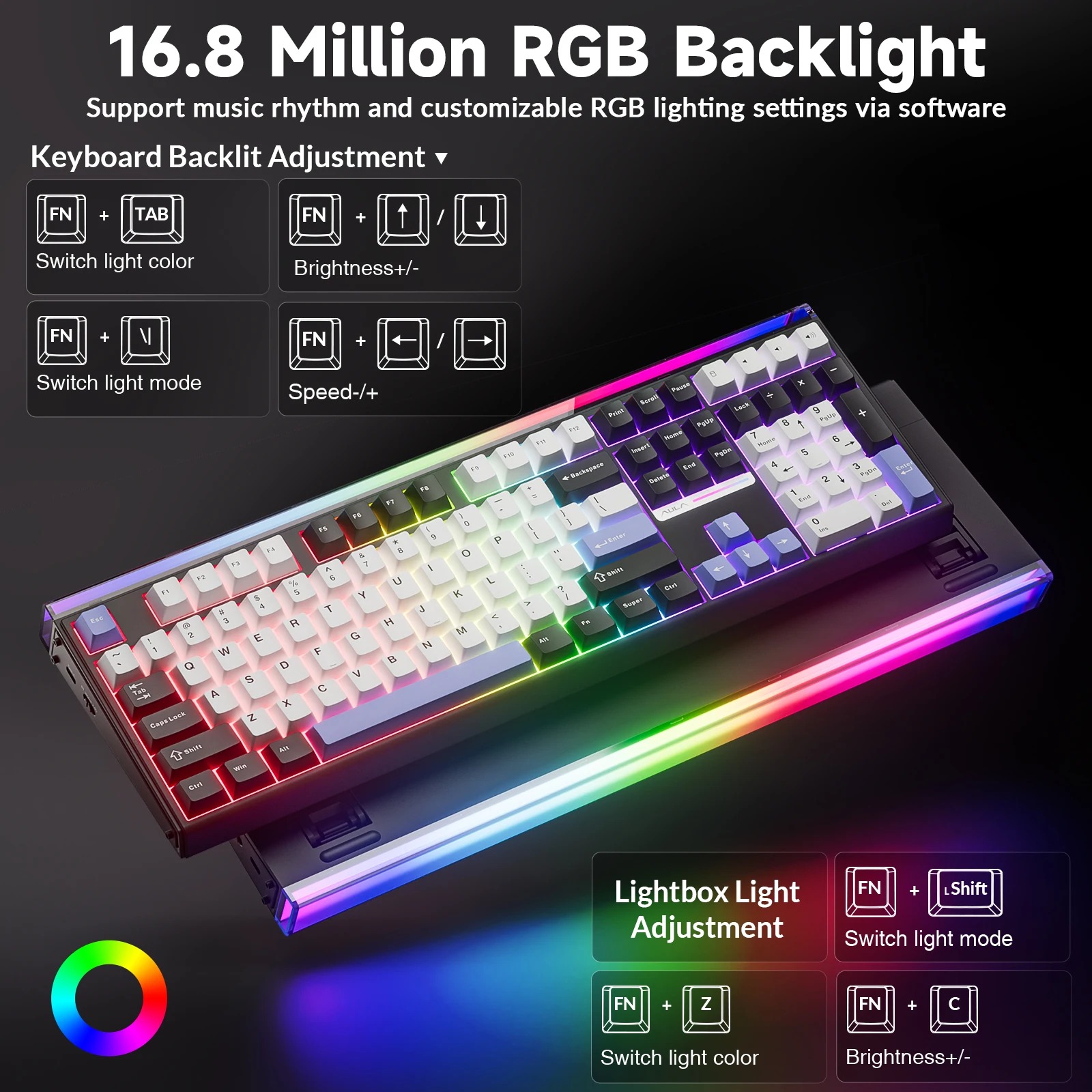 Teclado Mecânico Tri-Modo AULA - Gaming Keyboard Hot Swappable avaliação e preço