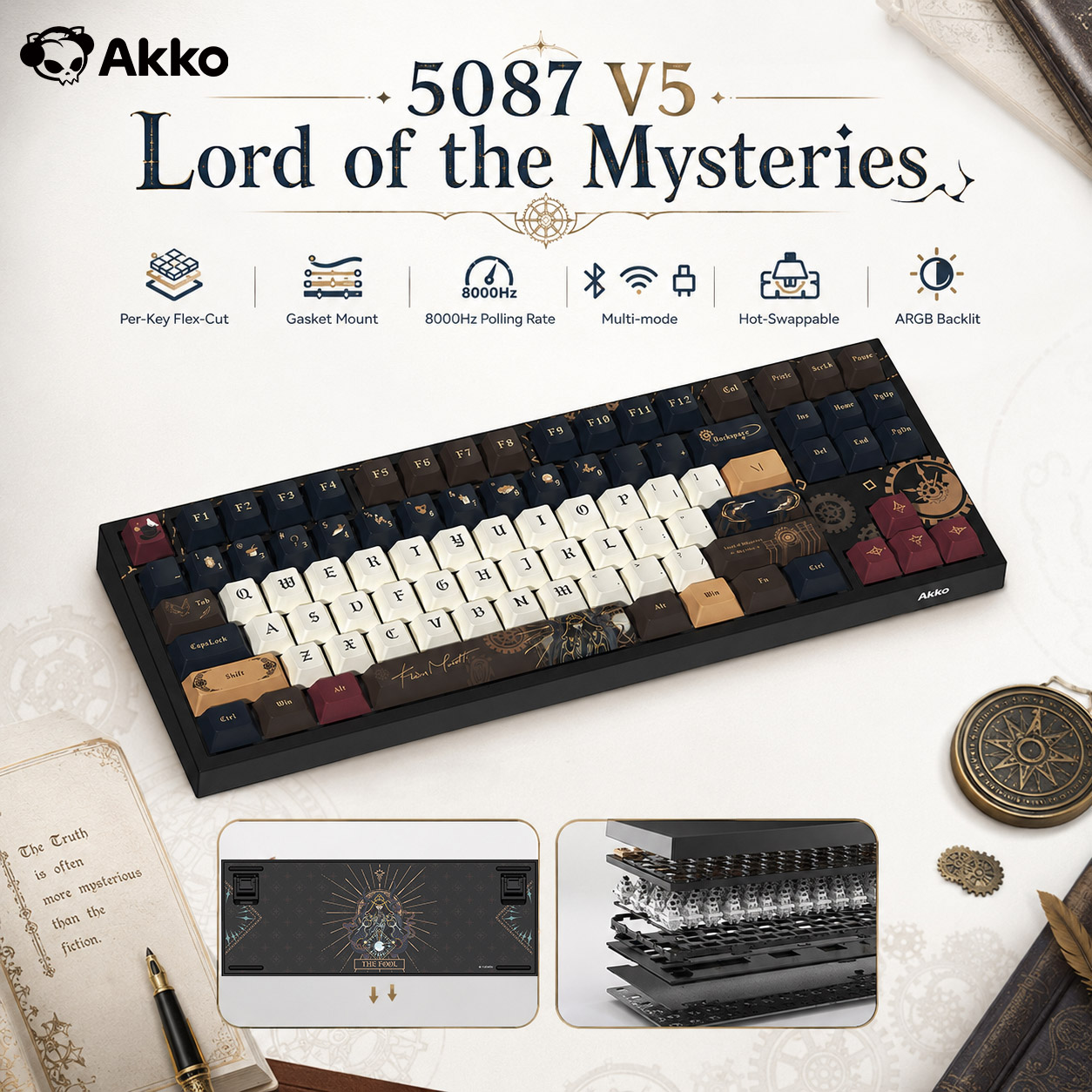 Teclado mecânico sem fio Akko, - Gaming Keyboard Hot Swappable avaliação e preço