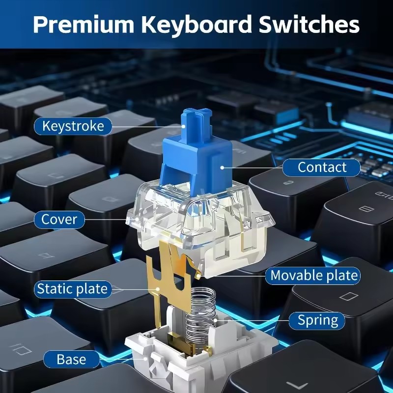 10/30 unidades de interruptore - Keyboard Gaming Blue Switch avaliação e preço