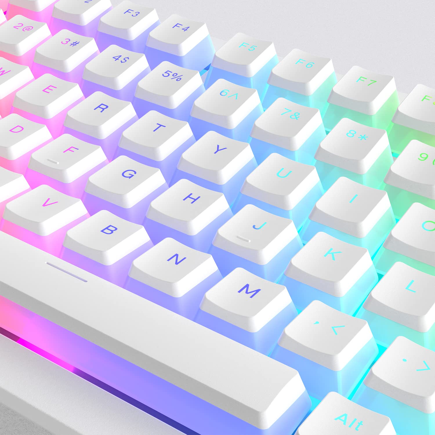 129 Teclas Brancas Pudding Key - Gaming Keyboard Nearby avaliação e preço