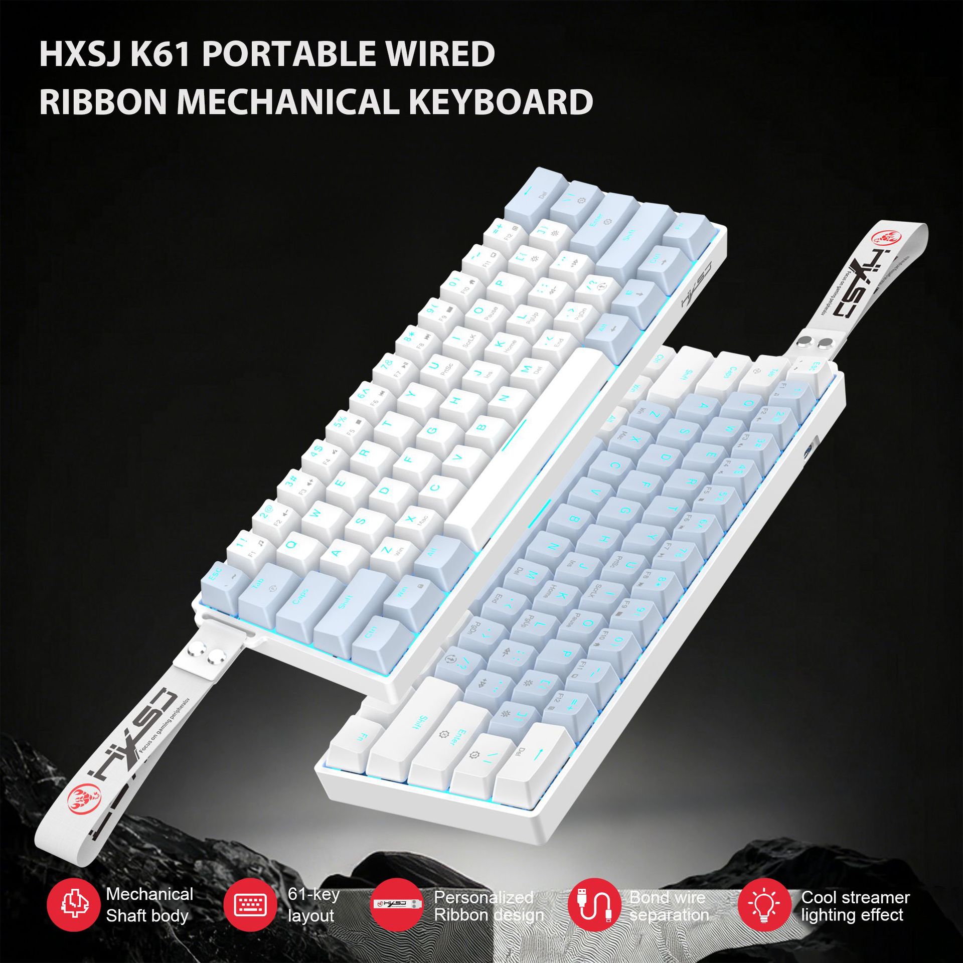 Teclado mecânico com fio de 61 - Gaming Keyboard Mini avaliação e preço